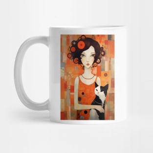 Girl and Cat 6 Mug